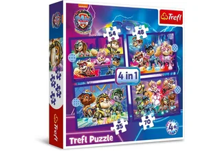 Puzzle 4 in 1 Puzzle MIGHTY MOVIE von PAW Patrol, von 35 bis 70 Teilen, 4 Set, Puzzleteile van Trefl – doos 1 van 5