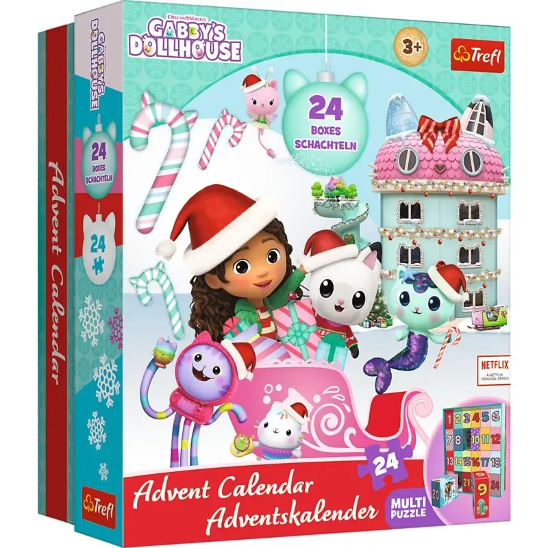 Puzzle Calendrier De L'Avent Gabby'S Dollhouse - 10 à 25 pièces de Trefl – boîte