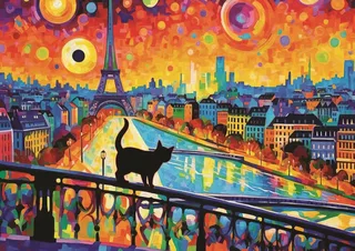 Puzzle Chat À Paris - 1000 pièces de Trefl – boîte 1 sur 2