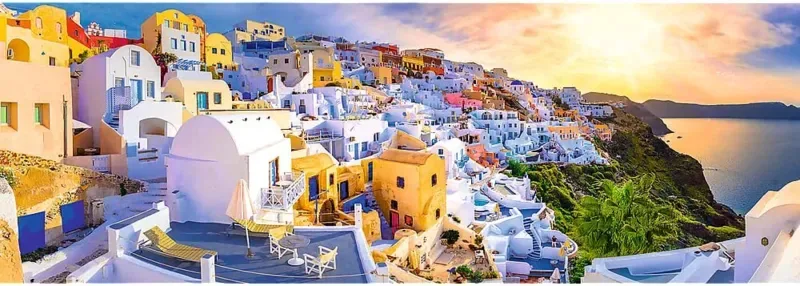 Puzzle Coucher de Soleil à Santorin, Grèce - 1000 pièces de Trefl – boîte 1 sur 2