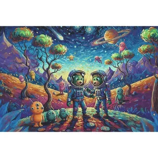 Puzzle Inspired By Art - Fantasmes Cosmiques - 100 à 149 pièces van Trefl – doos 1 van 2