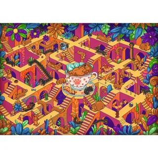 Puzzle Le Labyrinthe Impossible - Teckels Heureux - 500 à 999 pièces van Trefl – doos 1 van 2