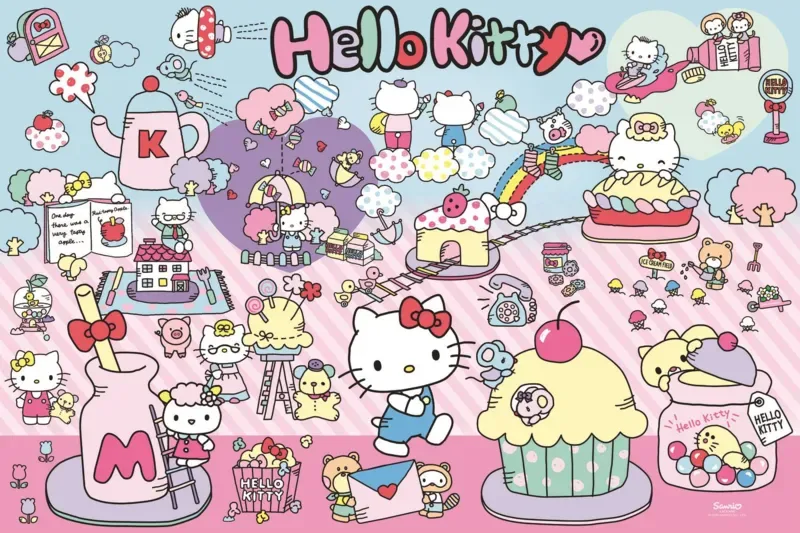 Puzzle Pièces XXL - Explorez L'Univers De Hello Kitty - Hello Kitty - 200 à 499 pièces van Trefl – doos 1 van 2