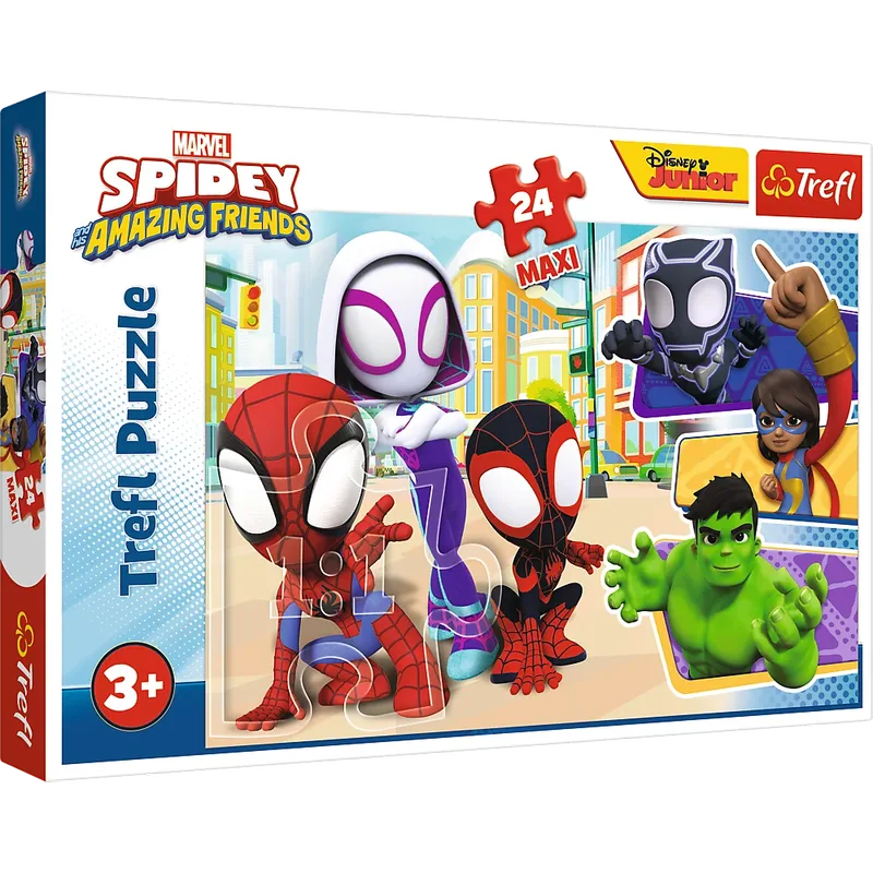 Puzzle - Spidey and his Amazing Friends - Spidey and his Friends (24 Maxi pieces) 2D Puzzels van Trefl – doos 2 van 3
