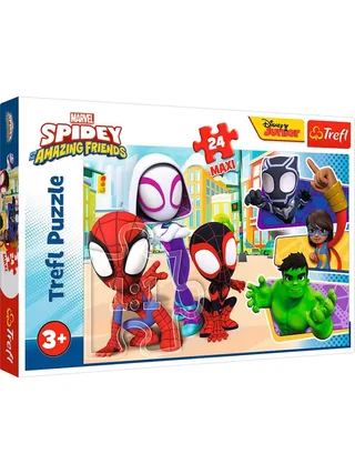 Puzzle - Spidey and his Amazing Friends - Spidey and his Friends (24 Maxi pieces) 2D Puzzels van Trefl – doos 1 van 3