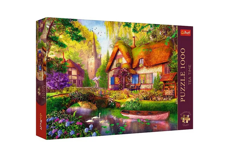 Puzzle Tea Time: The Woodland Cottage, 1000 Puzzleteile von Trefl – Schachtel