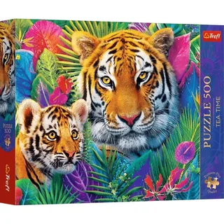 Puzzle Tea Time - Tigres dans la Jungle - 500 à 999 pièces van Trefl – doos 2 van 2