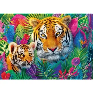 Puzzle Tea Time - Tigres dans la Jungle - 500 à 999 pièces van Trefl – doos 1 van 2