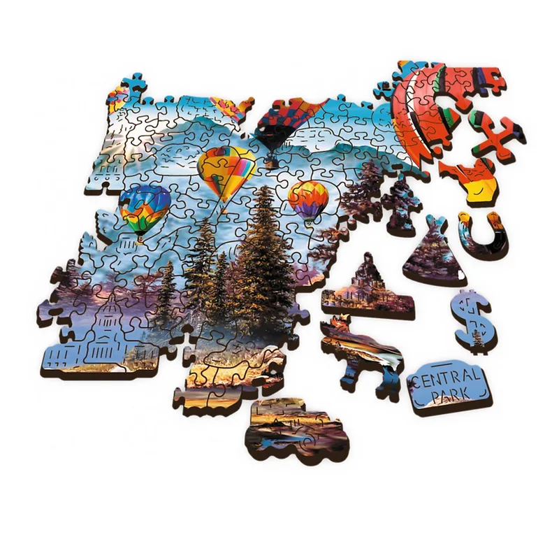 Puzzle Wood Craft Robinson bunte Ballons 1000 Teile Holzpuzzle, 1000 Puzzleteile, Made in Europe de Trefl, édition Multicolore – boîte 3 sur 4