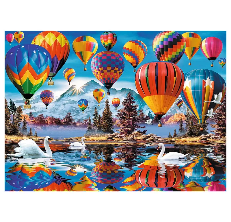 Puzzle Wood Craft Robinson bunte Ballons 1000 Teile Holzpuzzle, 1000 Puzzleteile, Made in Europe de Trefl, édition Multicolore – boîte 2 sur 4