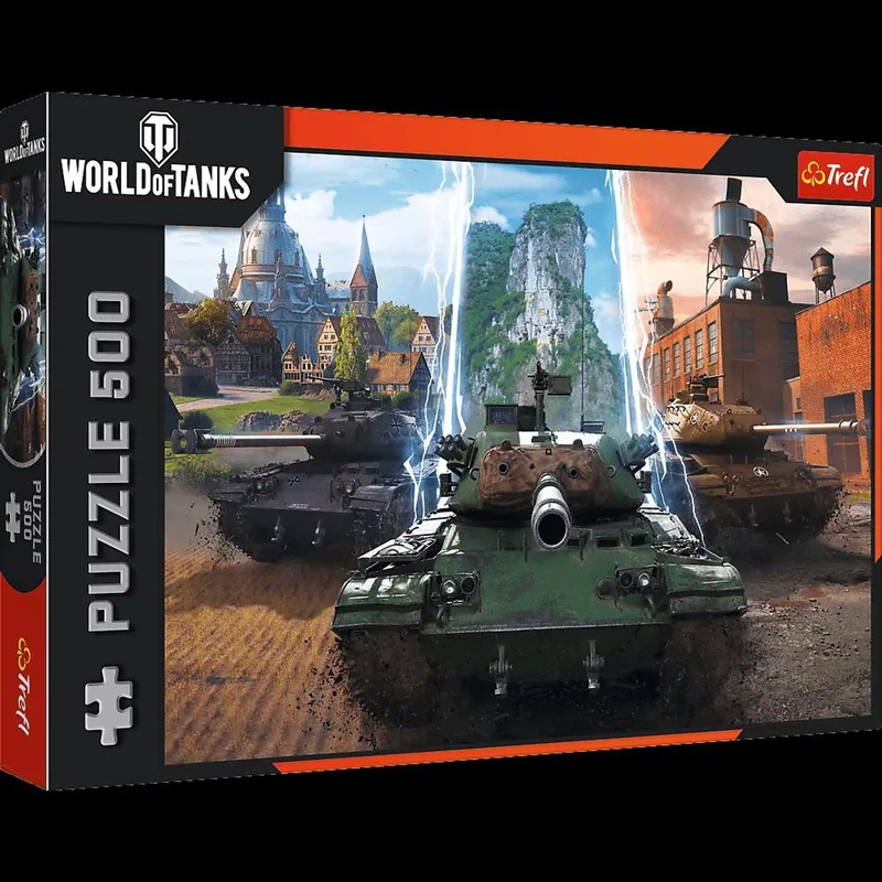 Puzzle World of Tanks: Czas na akcję! 500 - Puzzel World of Tanks: Tijd voor actie! 500 from Trefl – box