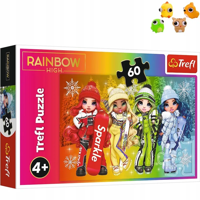 Rainbow High 60-delige Puzzel - Vrolijke Poppen van Trefl, editie Meerkleurig – doos