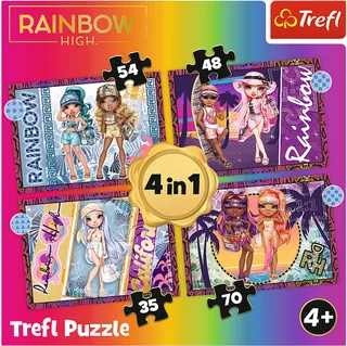 Rainbow High Modne Laleczki 4-in-1 Puzzel - 207 stukjes - Vanaf 4 jaar van Trefl, editie Wielkleur – doos 1 van 4