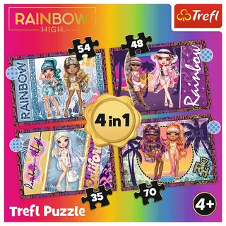 Rainbow High Modne Laleczki 4-in-1 Puzzel - 207 stukjes - Vanaf 4 jaar van Trefl, editie Wielkleur – doos 2 van 4