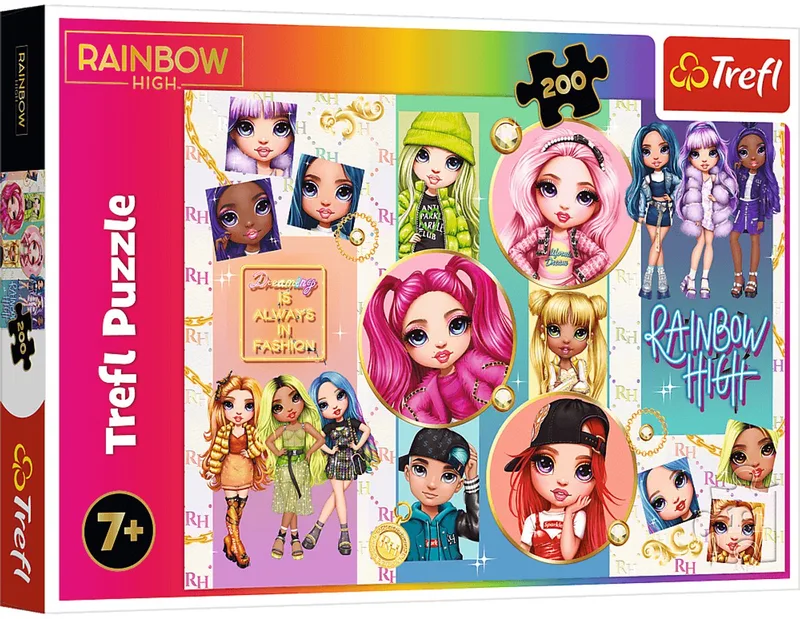 Rainbow High puzzel - vriendschap - 200 stukjes - kleurrijk speelgoed. from Trefl, Multicolour edition – box