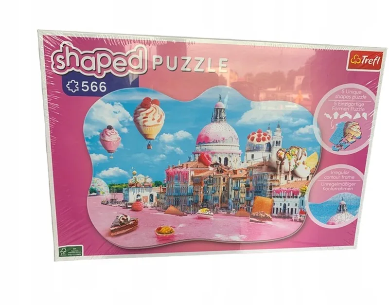 Shaped Puzzel 566 Elementen, Venetië de Trefl, édition Bleu – boîte