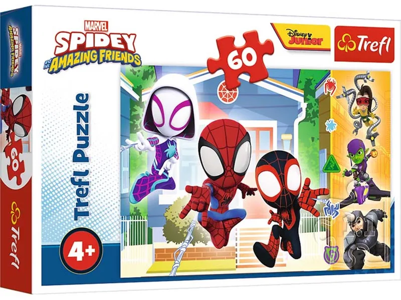 Spidey en Zijn Geweldige Vrienden Marvel Legpuzzel - 60 stukjes - Vanaf 4 jaar von Trefl, Ausgabe Mehrfarbig – Schachtel 1 von 3