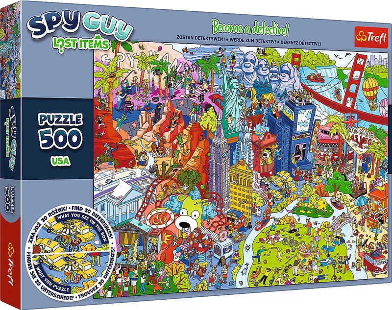 Spy Guy Lost Items USA Legpuzzel - 500 stukjes - Vanaf 10 jaar van Trefl, editie Meerkleurig – doos