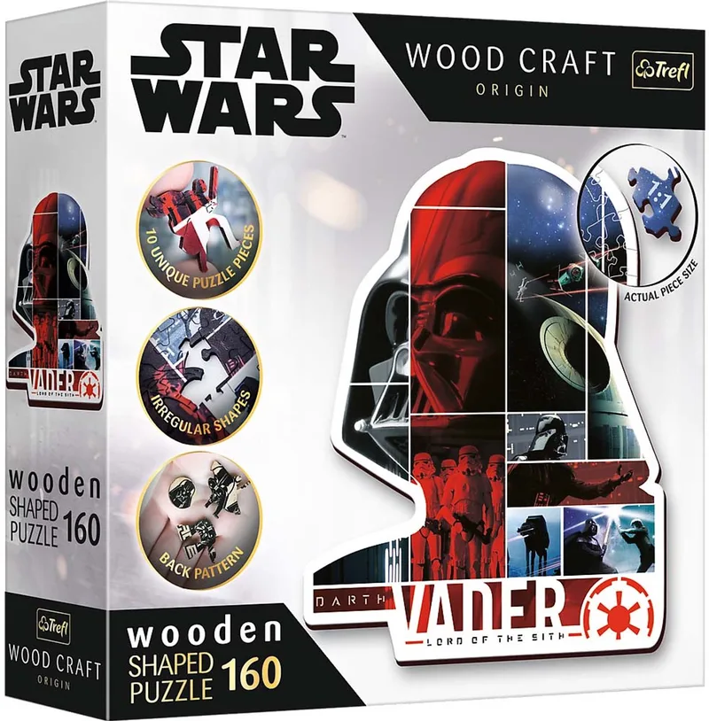 Star Wars houten legpuzzel - Darth Vader - 160 stukjes - FSC Mix. von Trefl, Ausgabe Mehrfarbig – Schachtel 1 von 4