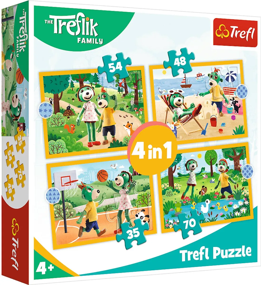 Stripfiguren 4-in-1 Puzzel - 70 stukjes - Vanaf 4 jaar från Trefl, utgåva Flerfärgad – kartong