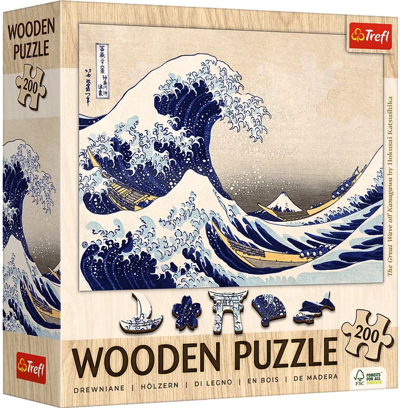 The Great Wave off Kanagawa Hokusai Katsushika Legpuzzel - 200 stukjes - Vanaf 9 jaar from Trefl, Multicolour edition – box