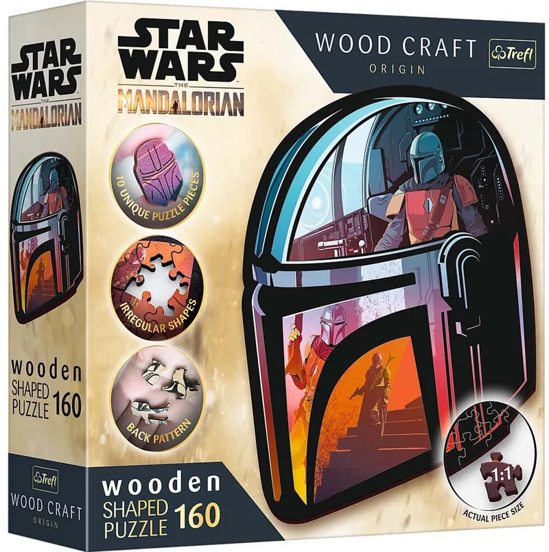 The Mandalorian Lucasfilm Star Wars Hout Houten Legpuzzel - 160 stukjes - Vanaf 6 jaar von Trefl, Ausgabe Mehrfarbig – Schachtel 1 von 3