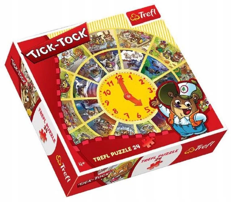 Tick-Tock Ronde Puzzel - Leer Klokkijken met 24 Stukjes de Trefl – boîte