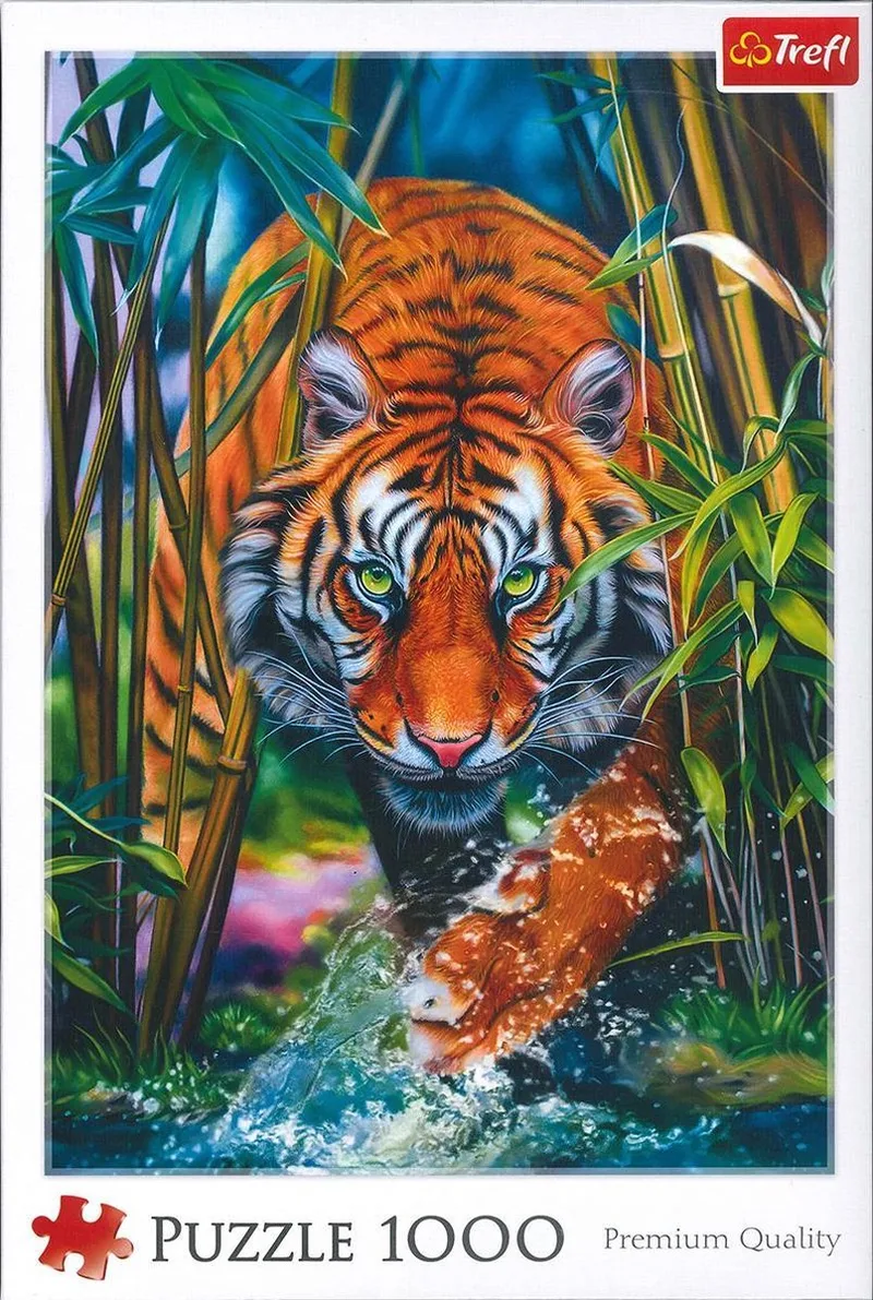 Tijger, 1000 stukjes Puzzel van Trefl, editie Meerkleurig – doos