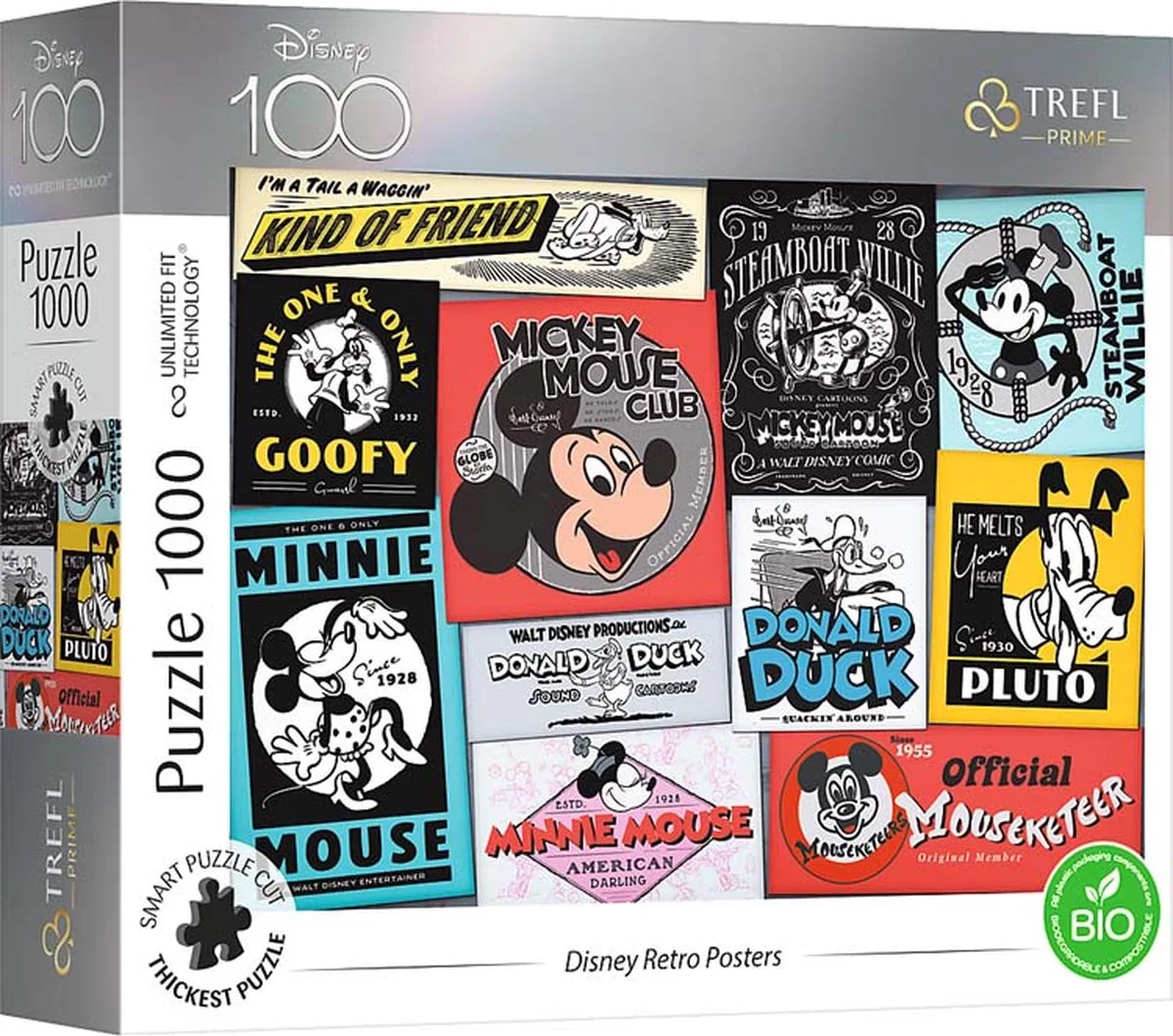 Trefl 1000U - Disney Retro Posters / Disney 100 FSC Mix 70% från Trefl, utgåva Flerfärgad – kartong