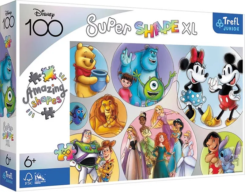 Trefl 160XL - De kleurrijke wereld van Disney / Disney 100 from Trefl, Multicolour edition – box