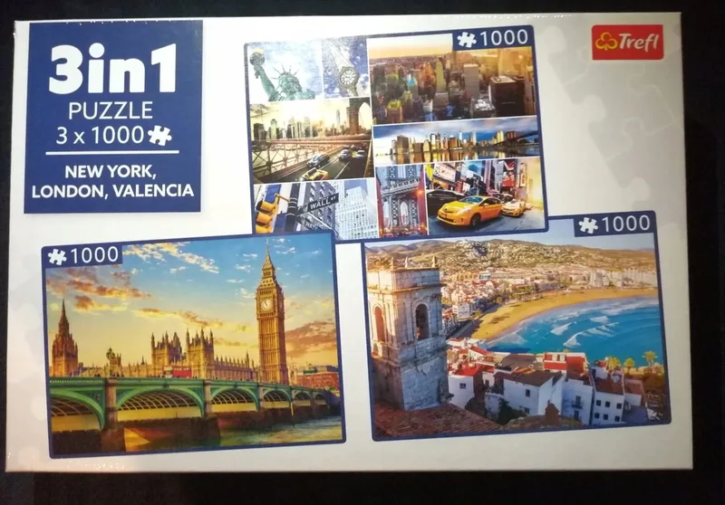 Trefl 3000 Stuk Puzzel 3-in-1: New York, Londen & Valencia from Trefl – box