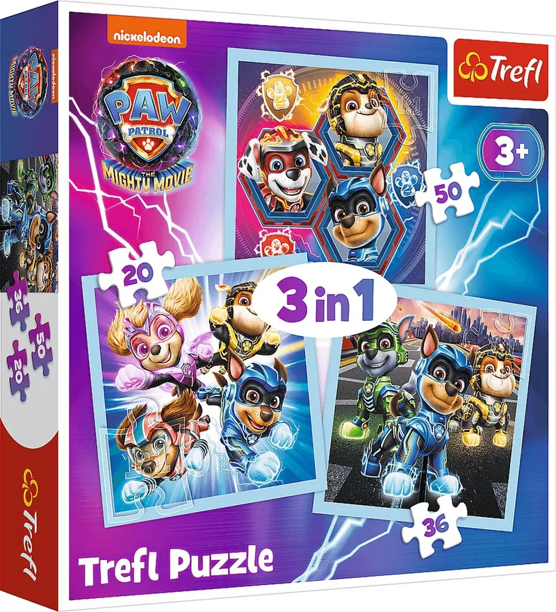 Trefl 3in1 - Mighty Pups Power / Viacom PAW PATROL: THE MIGHTY MOVIE 2023. from Trefl, Multicolour edition – box