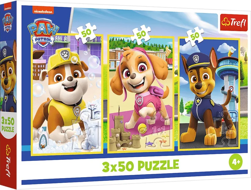 Trefl 3x50, Our dogs, Viacom PAW Patroll FSC Mix 70%, 50 stuk(s), Stripfiguren, 4 jaar van Trefl, editie Meerkleurig – doos