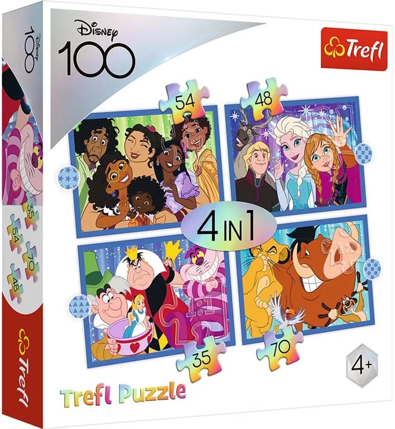 Trefl 4in1 Puzzel - The happy world of Disney / Disney 100 from Trefl, Multicolour edition – box
