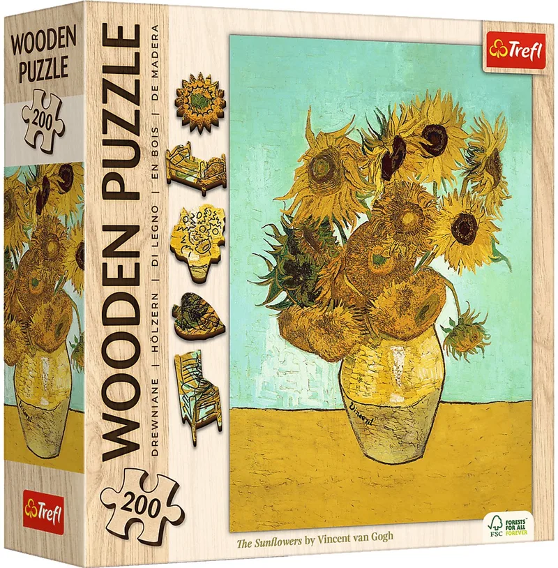 Vincent van Gogh Kunst Hout Houten Legpuzzel - 200 stukjes - Vanaf 9 jaar from Trefl, Multicolour edition – box