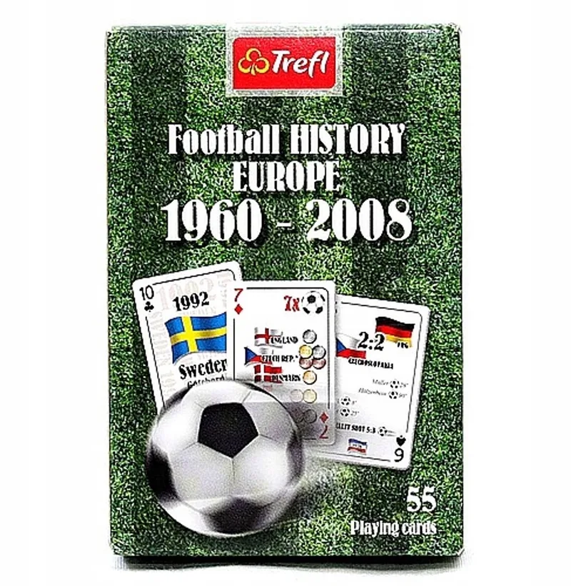 Voetbal Geschiedenis Europa Kaartspel 1960-2008 von Trefl – Schachtel