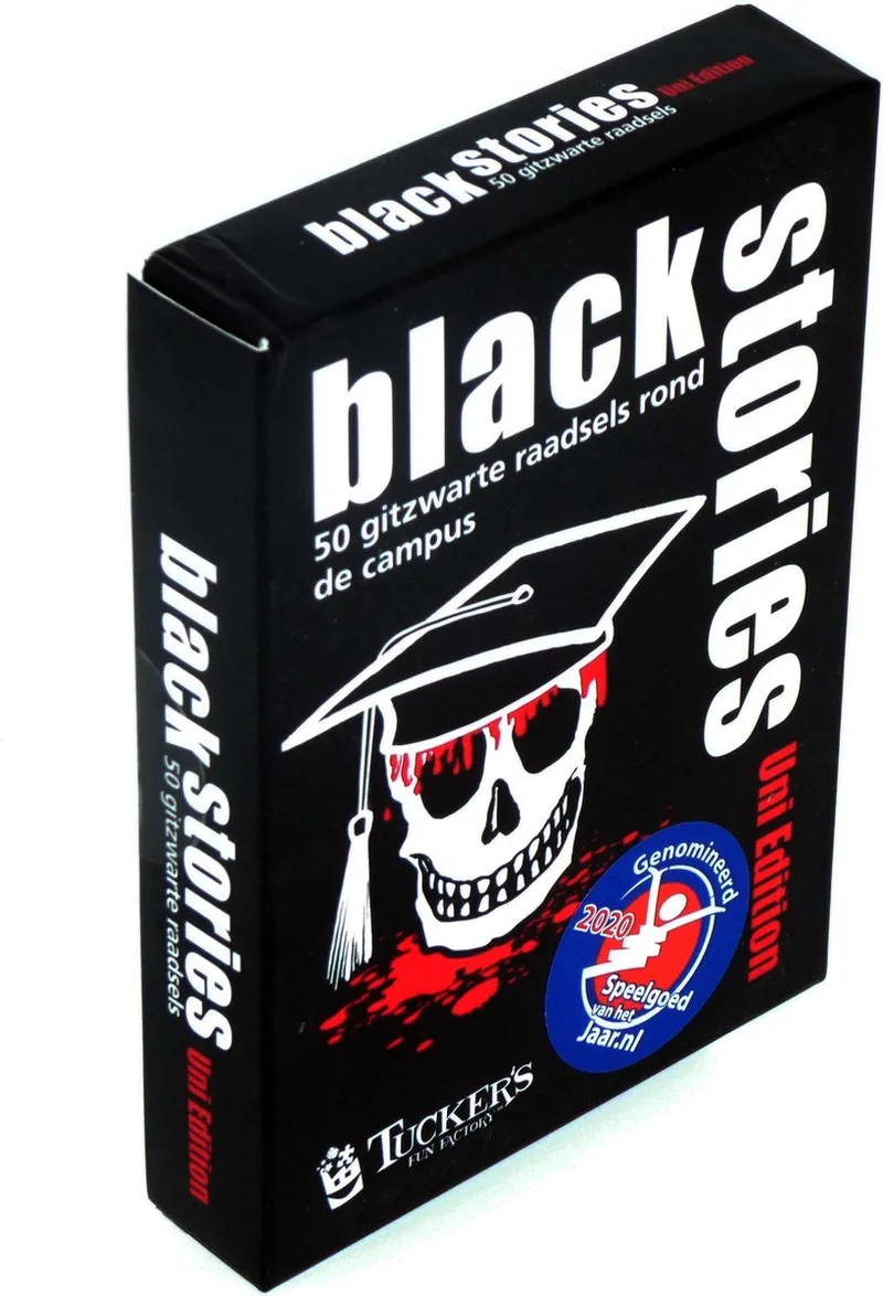 Black Stories kaartspel - Uni fra Tucker's Fun Factory – æske