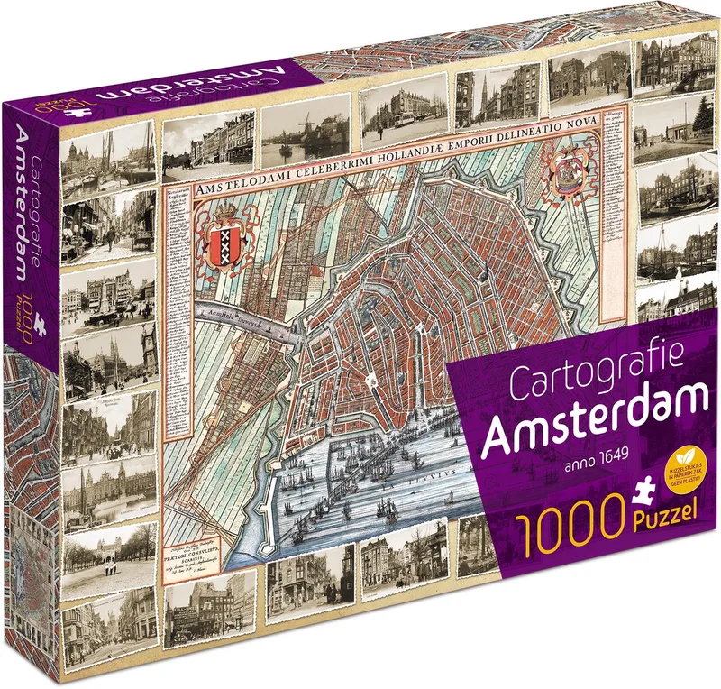 Cartografie Amsterdam (1000) van Tucker's Fun Factory, editie Amsterdam – doos