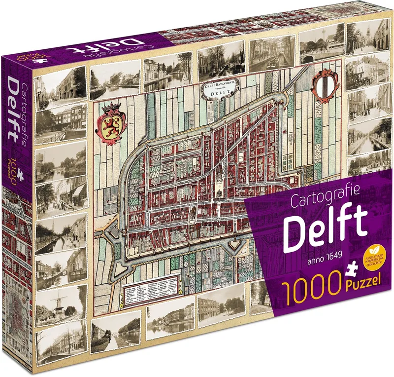Cartografie Delft (1000) van Tucker's Fun Factory, editie Delft – doos