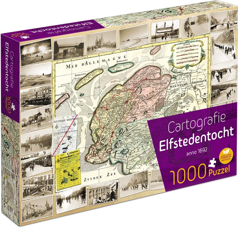 Cartografie Elfstedentocht (1000) von Tucker's Fun Factory, Ausgabe Elfstedentocht – Schachtel
