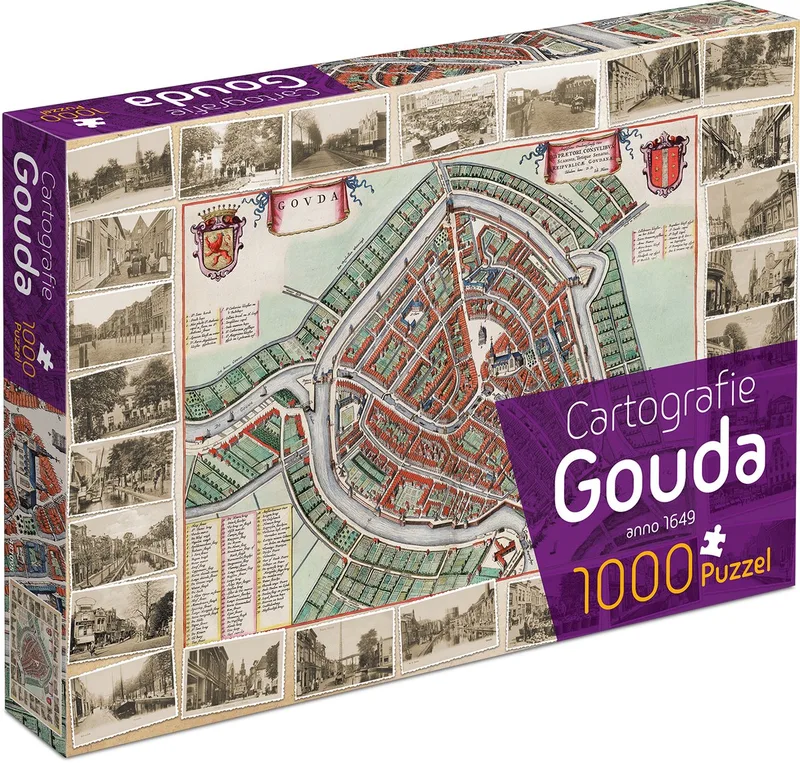 Cartografie Gouda (1000) van Tucker's Fun Factory, editie Gouda – doos