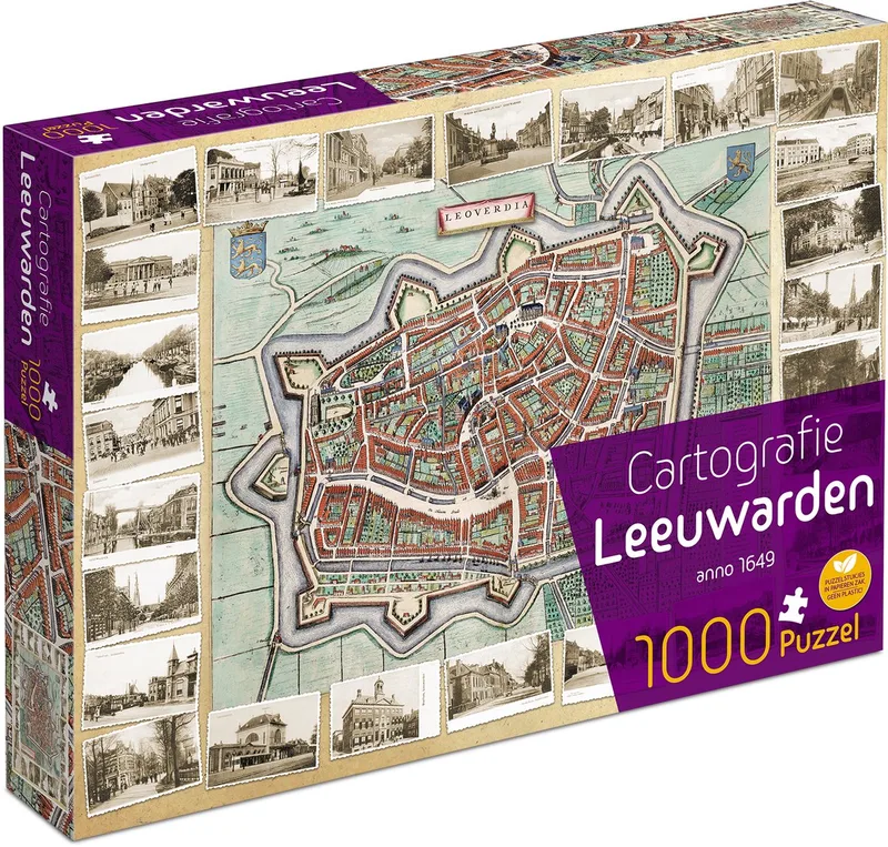 Cartografie Leeuwarden (1000) van Tucker's Fun Factory, editie Leeuwarden – doos