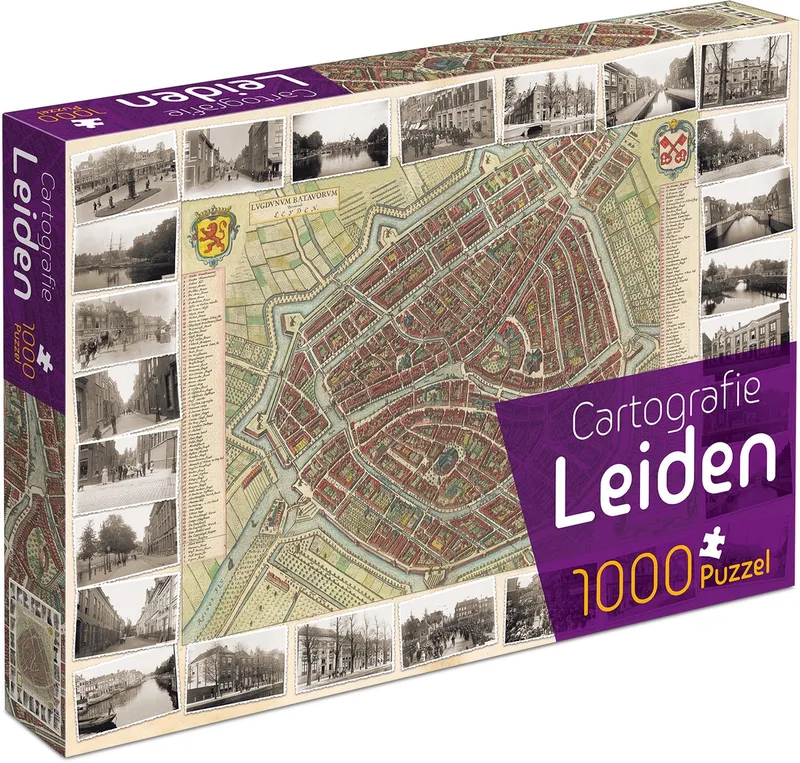 Cartografie Leiden (1000) van Tucker's Fun Factory, editie Leiden – doos