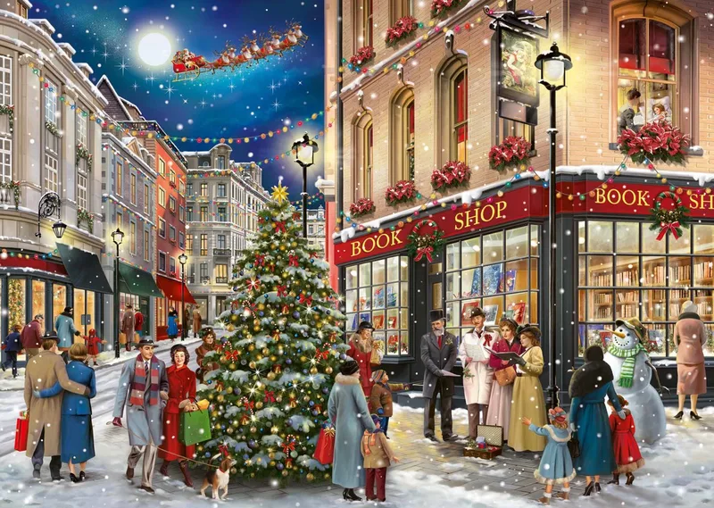 Christmas in the Book Shop (1000) (Exclusief Libris) de Tucker's Fun Factory, édition Multicolore – boîte