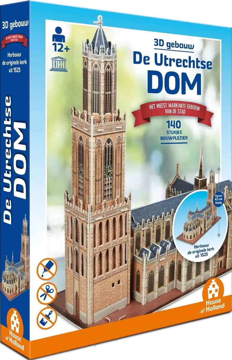 De - 3D Gebouw (140 stukjes) van Tucker's Fun Factory, editie Utrechtse Dom – doos