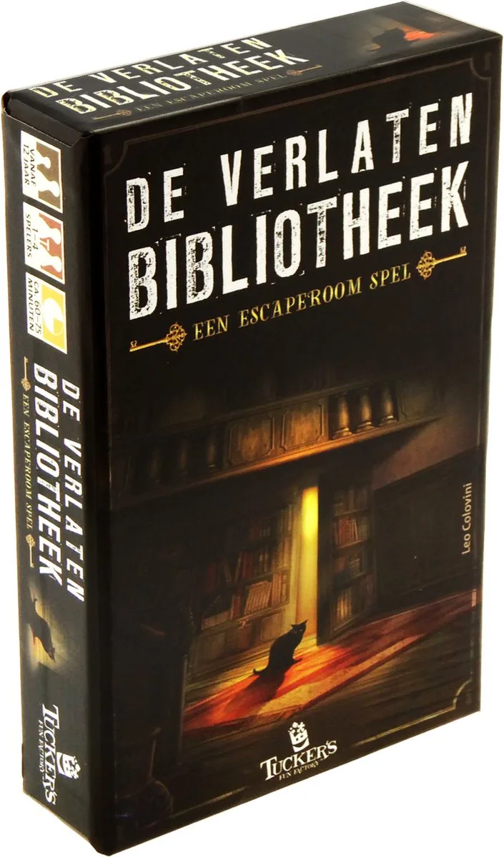 De Verlaten Bibliotheek - Non-destructief Puzzel-escapespel van Tucker's Fun Factory – doos