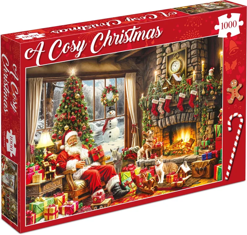 Kerstpuzzel - A Cosy Christmas - 1000 stukjes 68×49cm (b×h) van Tucker's Fun Factory, editie Meerkleurig – doos