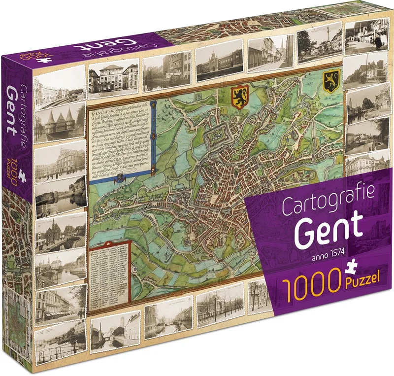 legpuzzel Cartografie Gent 1000 stukjes karton. van Tucker's Fun Factory, editie Meerkleurig – doos