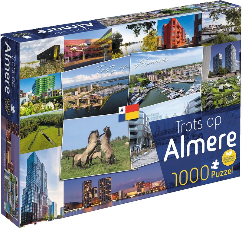 legpuzzel Trots op Almere 1000 stukjes puzzelplezier. van Tucker's Fun Factory, editie Meerkleurig – doos