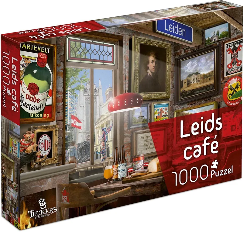 Leids café puzzel 1000 stukjes de Tucker's Fun Factory, édition Multicolore – boîte
